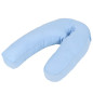 Coussin de grossesse en forme de J 54x(36 43) cm Bleu