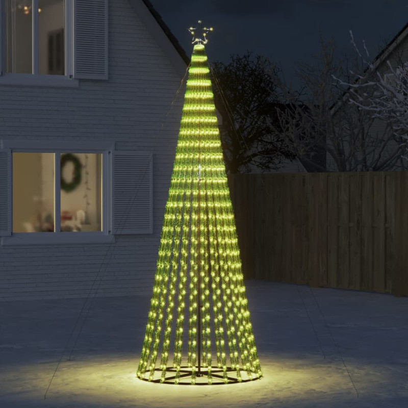 Arbre de Noël lumineux conique 688 LED blanc chaud 300 cm