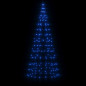 Arbre de Noël lumineux sur mât de drapeau 200 LED bleu 180 cm