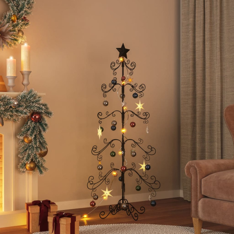 Arbre de Noël en métal pour décoration noir 150 cm