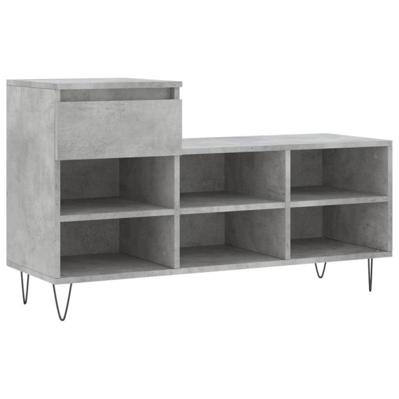 Armoire à chaussures Gris béton 102x36x60 cm Bois d ingénierie