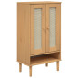 Armoire à chaussures SENJA aspect rotin marron bois massif