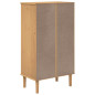 Armoire à chaussures SENJA aspect rotin marron bois massif