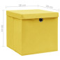 Boîtes de rangement avec couvercles 4 pcs 28x28x28 cm Jaune