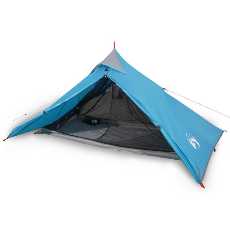 Tente de camping tipi 1 personne bleu imperméable