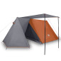 Tente de camping 3 personnes gris et orange imperméable