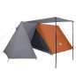 Tente de camping 3 personnes gris et orange imperméable