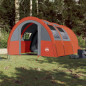 Tente de camping tunnel 4 personnes gris et orange imperméable