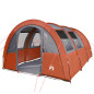 Tente de camping tunnel 4 personnes gris et orange imperméable