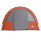 Tente de camping tunnel 4 personnes gris et orange imperméable