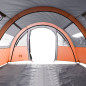 Tente de camping tunnel 4 personnes gris et orange imperméable