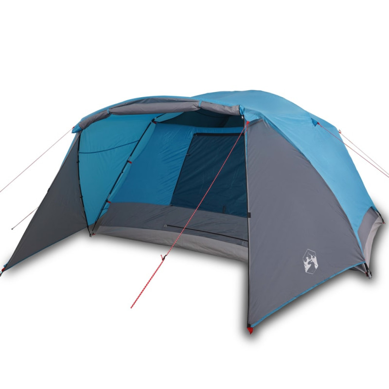 Tente de camping avec porche 4 personnes bleu imperméable