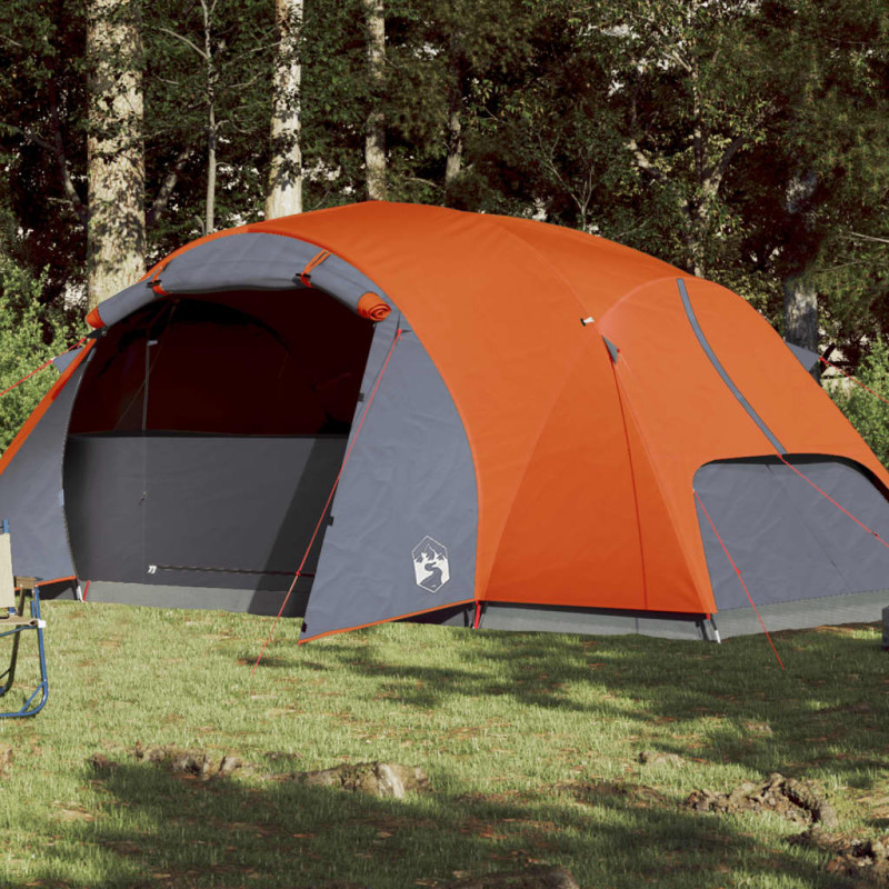 Tente familiale Crossvent 8 personnes orange imperméable