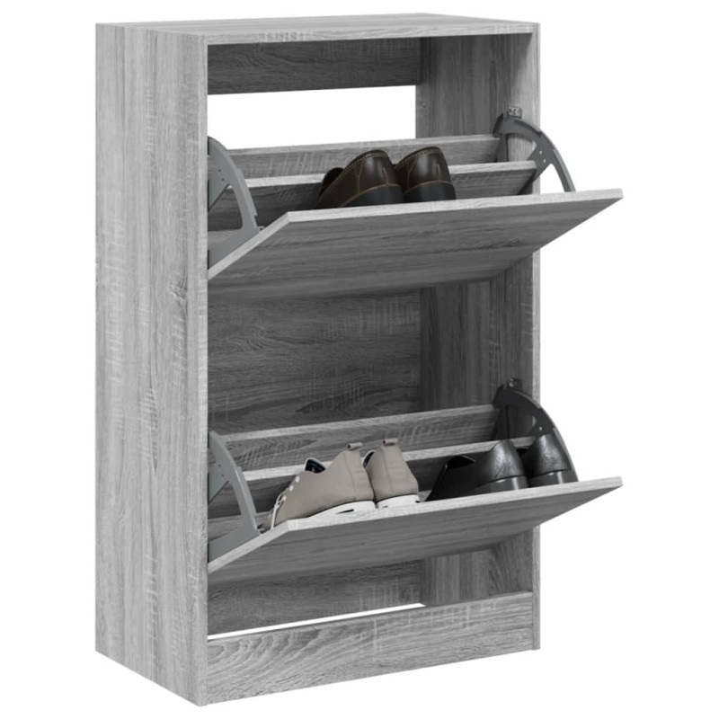 Armoire à chaussures sonoma gris 60x34x96,5cm bois d ingénierie