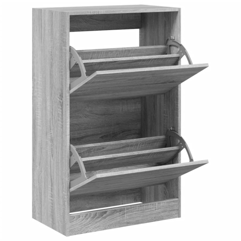 Armoire à chaussures sonoma gris 60x34x96,5cm bois d ingénierie