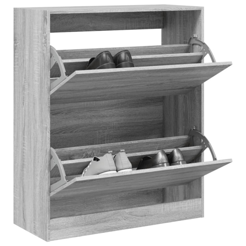 Armoire à chaussures sonoma gris 80x34x96,5cm bois d ingénierie