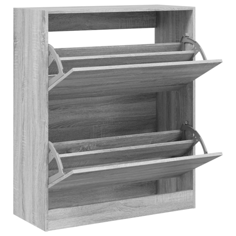 Armoire à chaussures sonoma gris 80x34x96,5cm bois d ingénierie