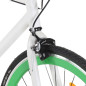 Vélo à pignon fixe blanc et vert 700c 59 cm