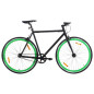 Vélo à pignon fixe noir et vert 700c 59 cm