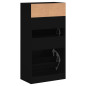 Armoire à chaussures noir 60x34x116 cm bois d ingénierie