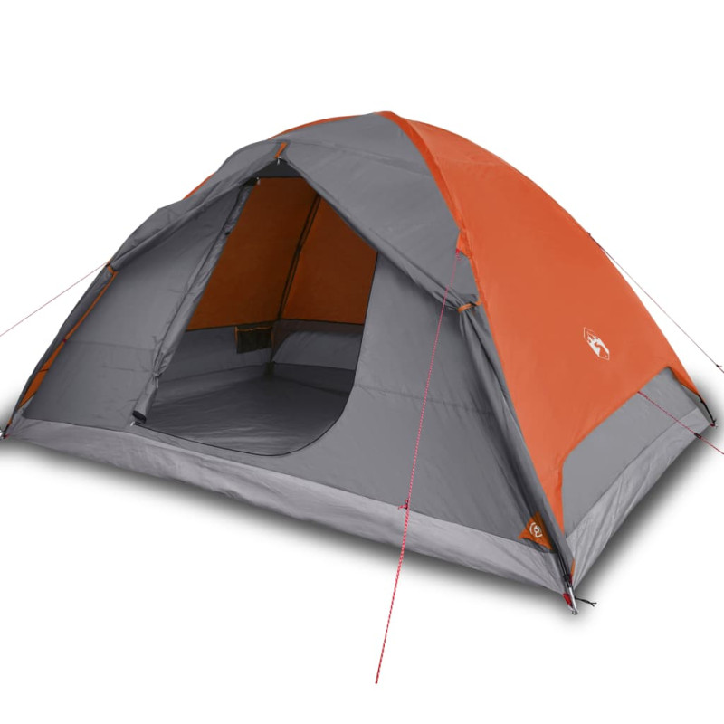 Tente de camping à dôme 6 personnes orange imperméable