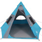 Tente de camping tipi 7 personnes bleu imperméable