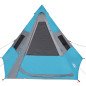 Tente de camping tipi 7 personnes bleu imperméable