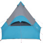 Tente de camping tipi 7 personnes bleu imperméable