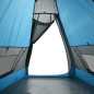 Tente de camping tipi 7 personnes bleu imperméable