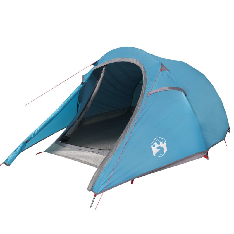 Tente de camping tunnel 3 personnes bleu imperméable