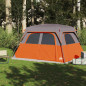 Tente de cabine familiale 6 personnes orange imperméable