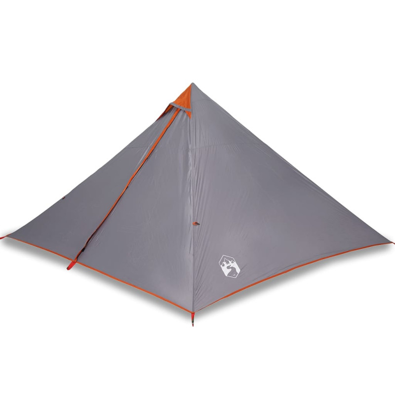 Tente familiale tipi 7 personnes gris et orange imperméable