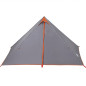 Tente familiale tipi 7 personnes gris et orange imperméable