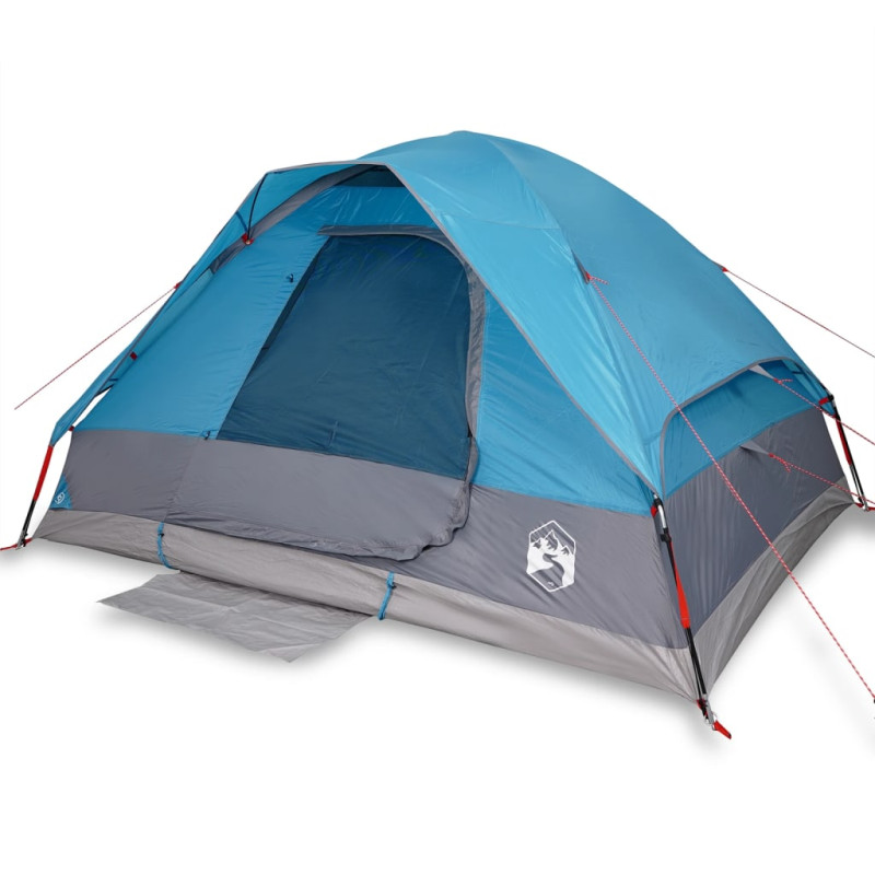 Tente de camping à dôme 4 personnes bleu imperméable