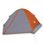 Tente de camping à dôme 4 personnes gris et orange imperméable