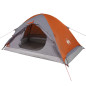 Tente de camping à dôme 4 personnes gris et orange imperméable