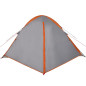 Tente de camping à dôme 4 personnes gris et orange imperméable