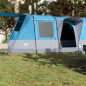 Tente de camping tunnel 4 personnes bleu imperméable