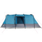 Tente de camping tunnel 4 personnes bleu imperméable