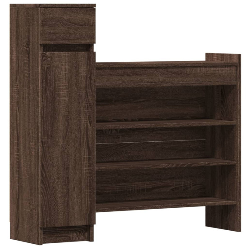 Armoire à chaussures chêne marron bois d’ingénierie