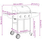 Barbecue gril à gaz avec 4 brûleurs argenté acier inoxydable