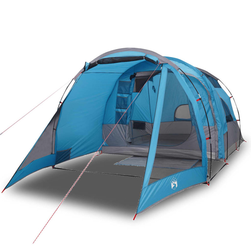 Tente de camping tunnel 4 personnes bleu imperméable