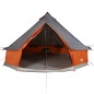 Tente familiale tipi 12 personnes gris et orange imperméable