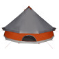 Tente familiale tipi 12 personnes gris et orange imperméable