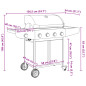 Barbecue à gaz avec 5 brûleurs argenté acier inoxydable