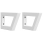 Supports d étagères pour lavabo 2 pcs blanc trapèze acier