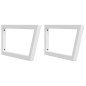 Supports d étagères pour lavabo 2 pcs blanc trapèze acier