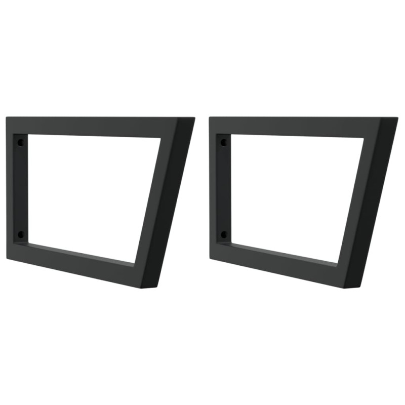 Supports d étagères pour lavabo 2 pcs noir trapèze acier