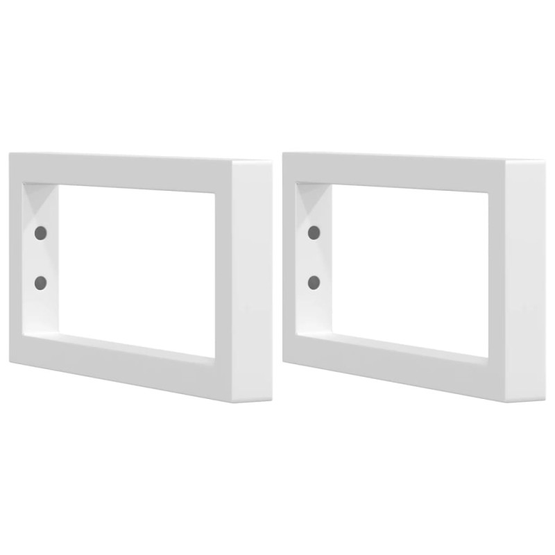 Supports d étagères pour lavabo 2 pcs blanc rectangulaire acier