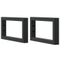 Supports d étagères pour lavabo 2 pcs noir rectangulaire acier